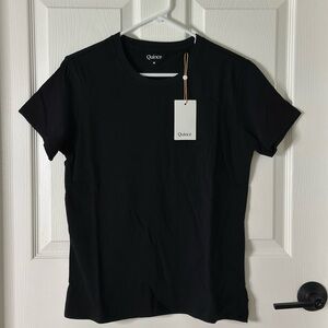 Quince 100% Organic Cotton Crew Neck T-Shirt In Black Women’s Size medium NWT